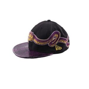 RARE Kobe Bryant Lakers Black Mamba New Era Snake Design Black Purple Hat 7 1/4